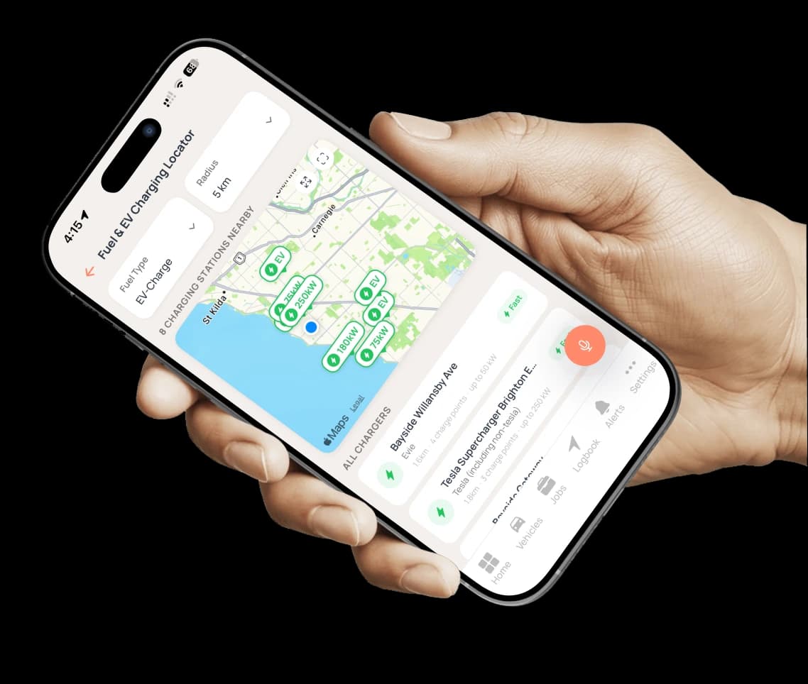 Phone showing the Axlerun fuel & cost control screen