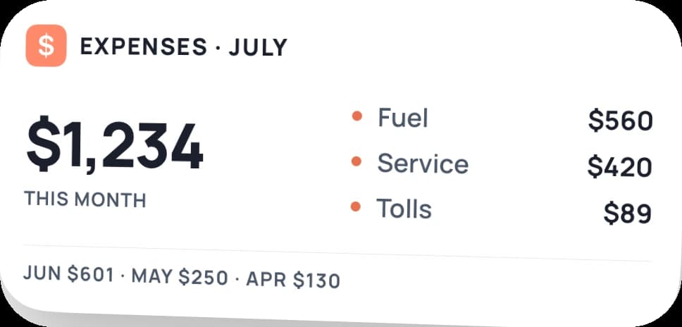 Axlerun expenses home-screen widget