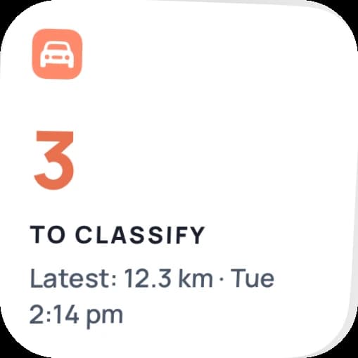 Axlerun trips to classify home-screen widget