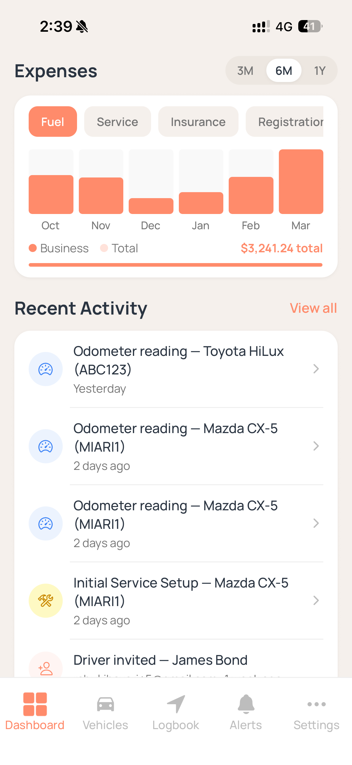 Axlerun Interface for Financial Control - Fleet Management Software