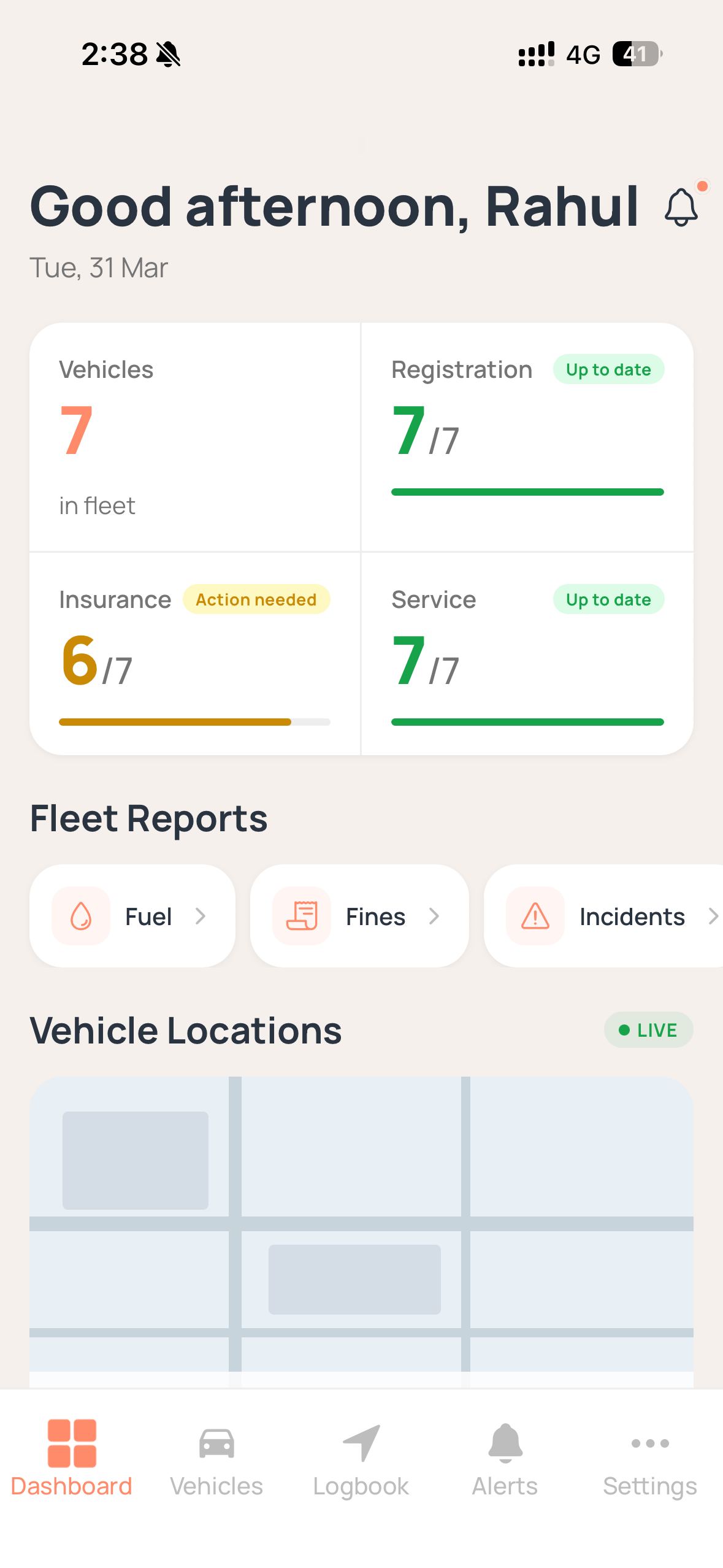 Axlerun Interface for Insights & Analytics - Fleet Management Software
